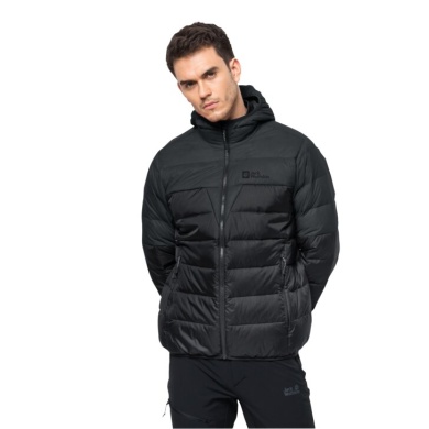 Jack Wolfskin Winter Down Jacket DNA Tundra Hoody with Hood (very warm, windproof) phantom grey Men